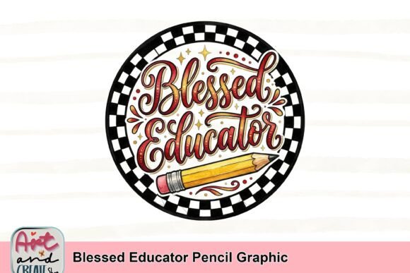 Blessed Educator Pencil Graphic: A Creative Asset for Education