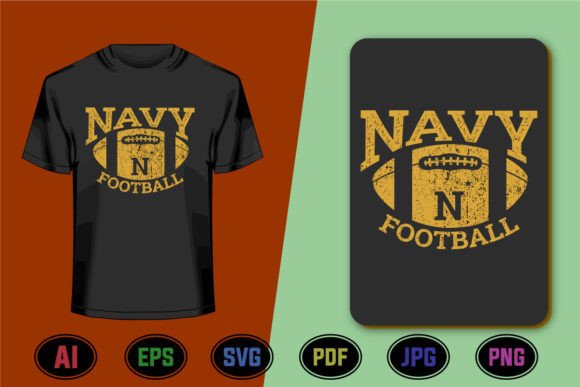 Navy Football Graphic T-Shirt: A Design Asset for Every Creator