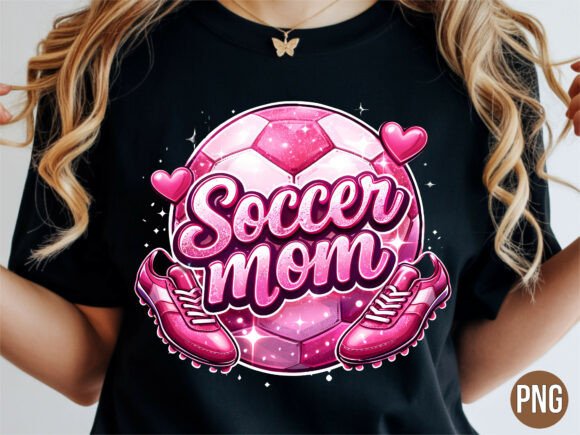 Pink Soccer Mom Glitter Sports Graphic: A Fresh Take on Team Spirit