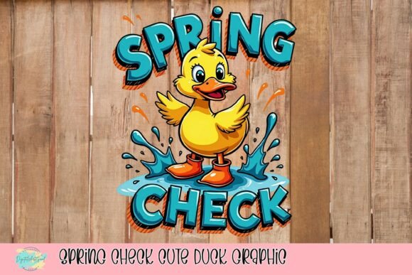 Spring Check Cute Duck Graphic: A Whimsical Asset for Seasonal Design