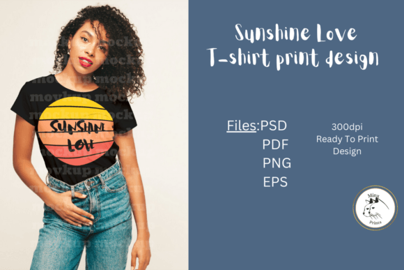 Sunshine Love Graphic T-Shirt Print: Bold, Expressive Design for Creators