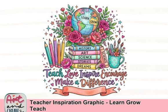 Teacher Inspiration Graphic: Learn, Grow, Teach